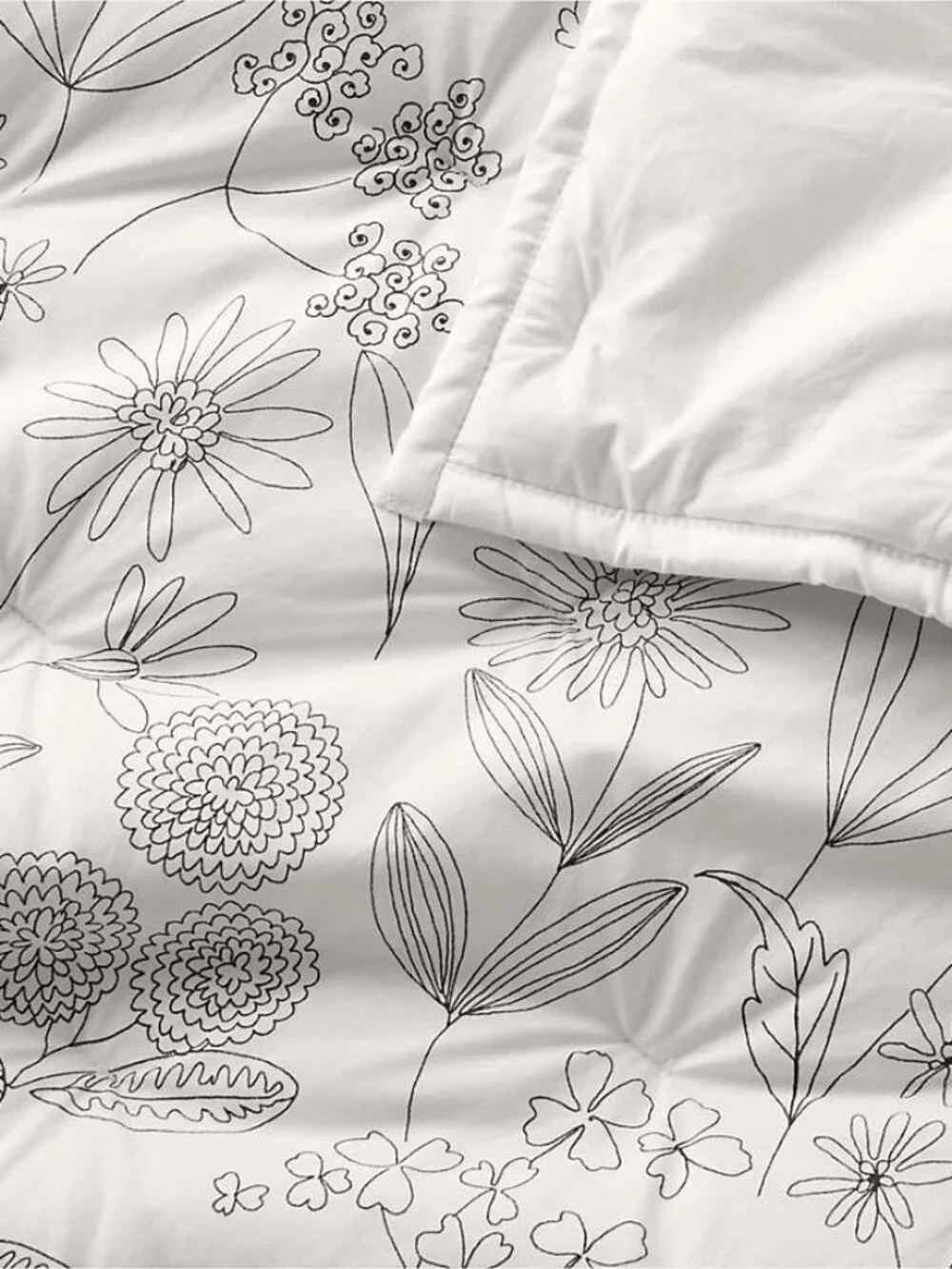 Floral Cotton Pillow Sham Crate & Barrel Qty 2 Ivory
